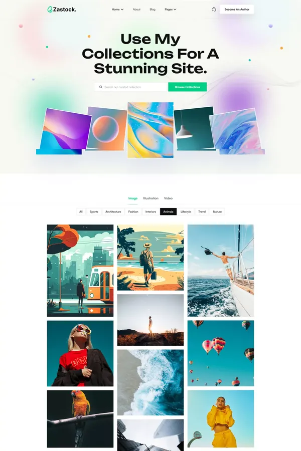 Zastock - Stock Photography Webflow Template | Flowzai