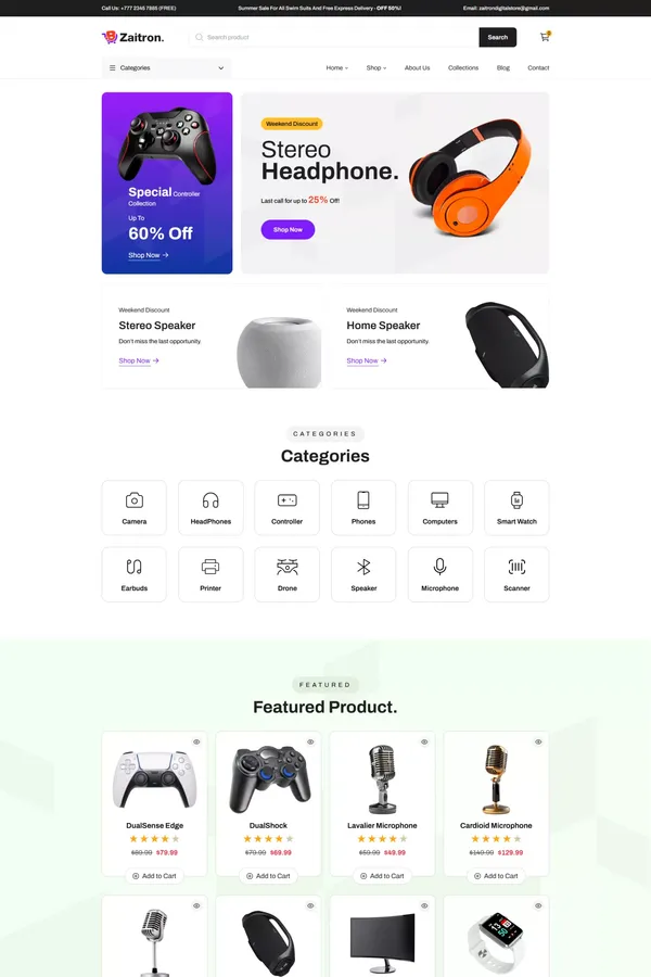 Zaitron - Electronic Store Webflow Template | Flowzai
