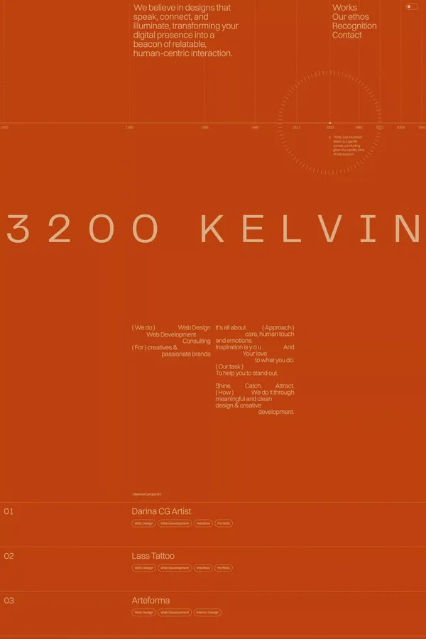 3200 Kelvin — Web Design Studio - Portfolio design inspiration