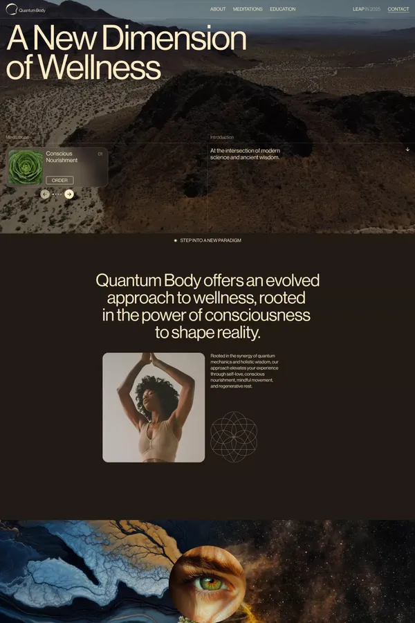 Quantum Body - A New Dimension of Wellness - Landing design inspiration