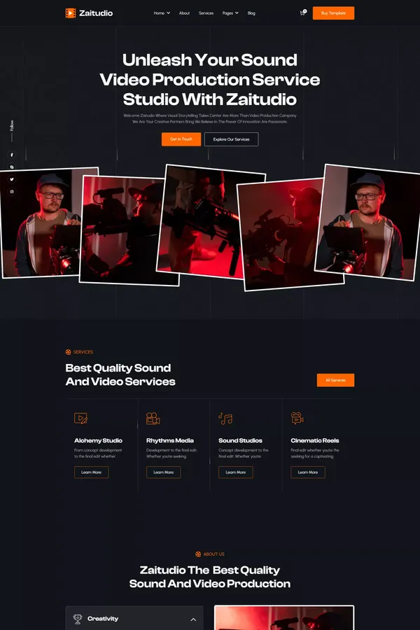 Zaitudio - Videography Webflow Template | Flowzai