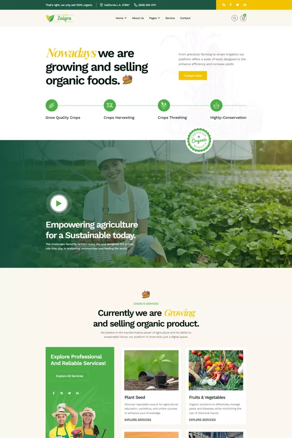 Zaigru - Agriculture Webflow Template | Flowzai