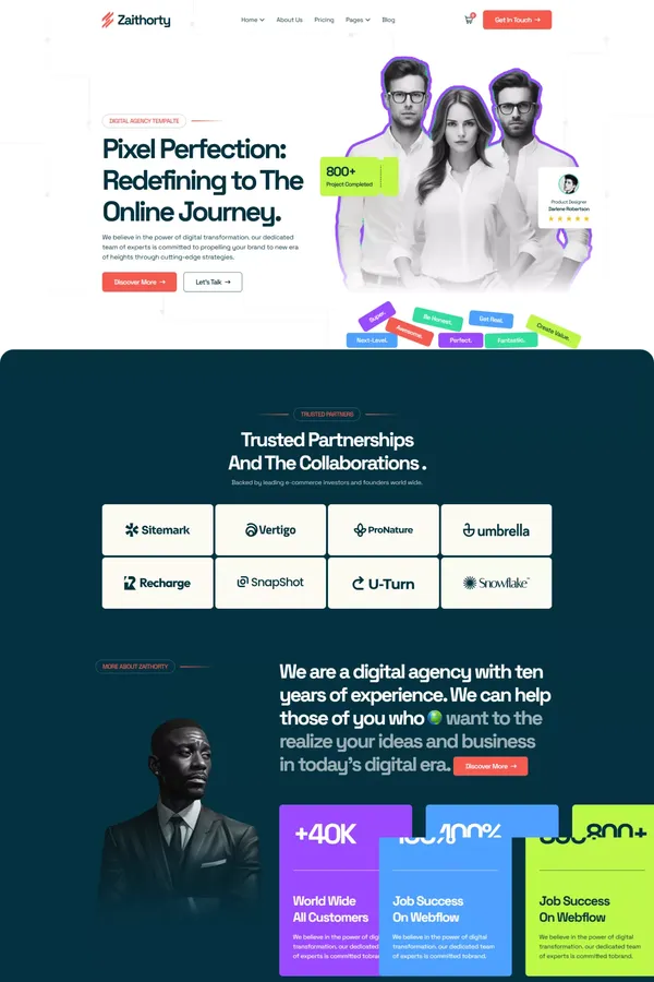 Zaithorty - Webflow Agency Template | Flowzai