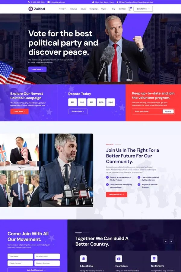 Zaitical - Political Webflow Template | Flowzai