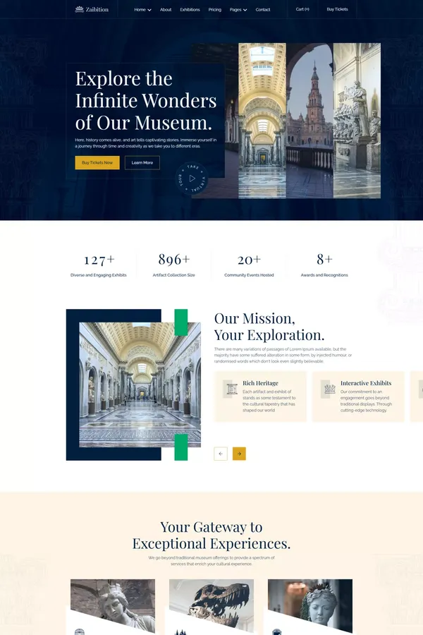 Zaibition - Museum & Exhibition Webflow Template | Flowzai