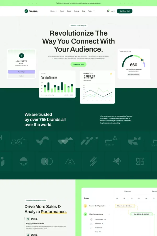 Proozai - Webflow Saas Template | Flowzai