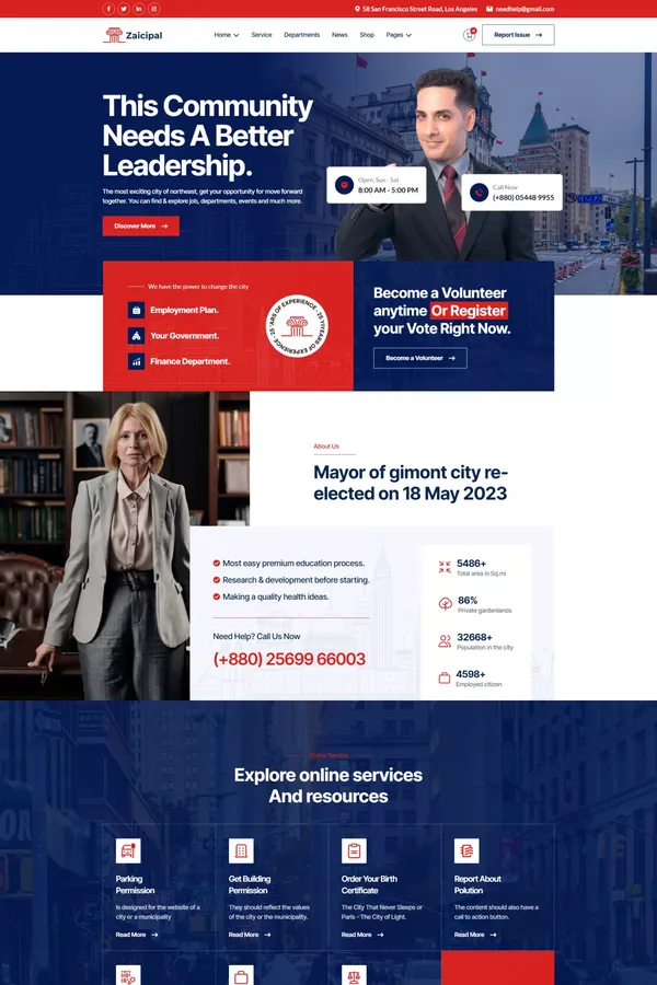 Zaicipal - Political Webflow Template | Flowzai
