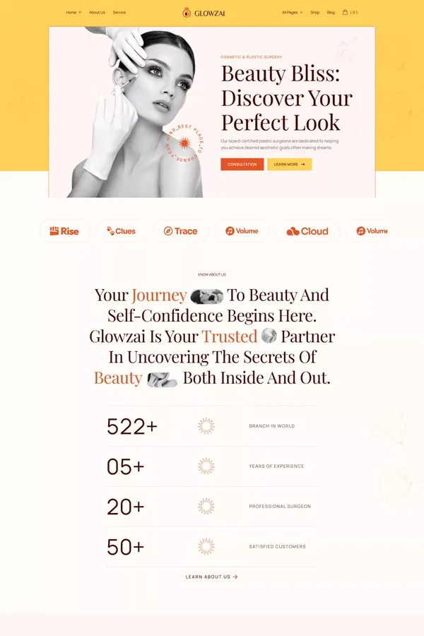 Glowzai - Beauty Webflow Template | Flowzai