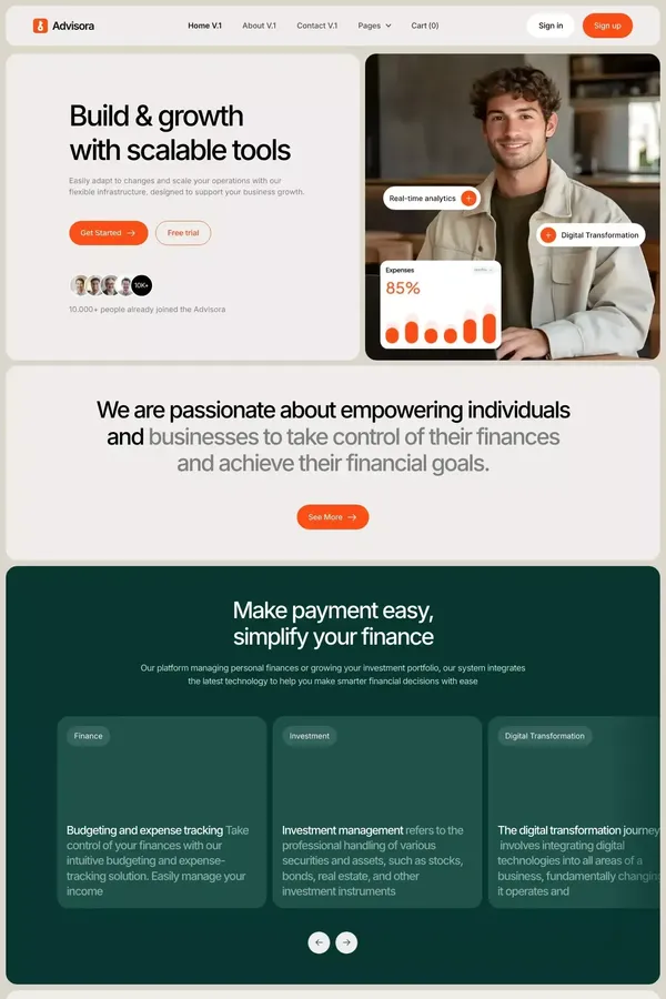 Advisora - Webflow Ecommerce website template