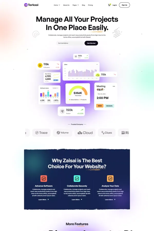 Tarkzai - Webflow Saas Template | Flowzai
