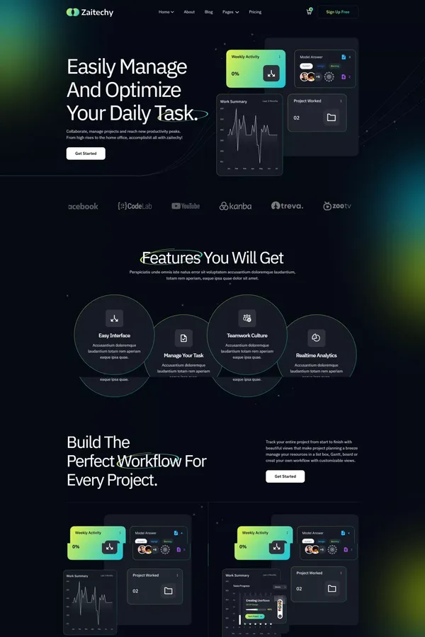Zaitechy - Webflow Saas Template | Flowzai