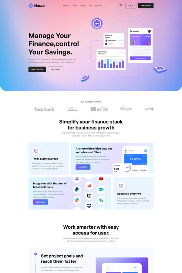 Maszai - Webflow Saas Template | Flowzai