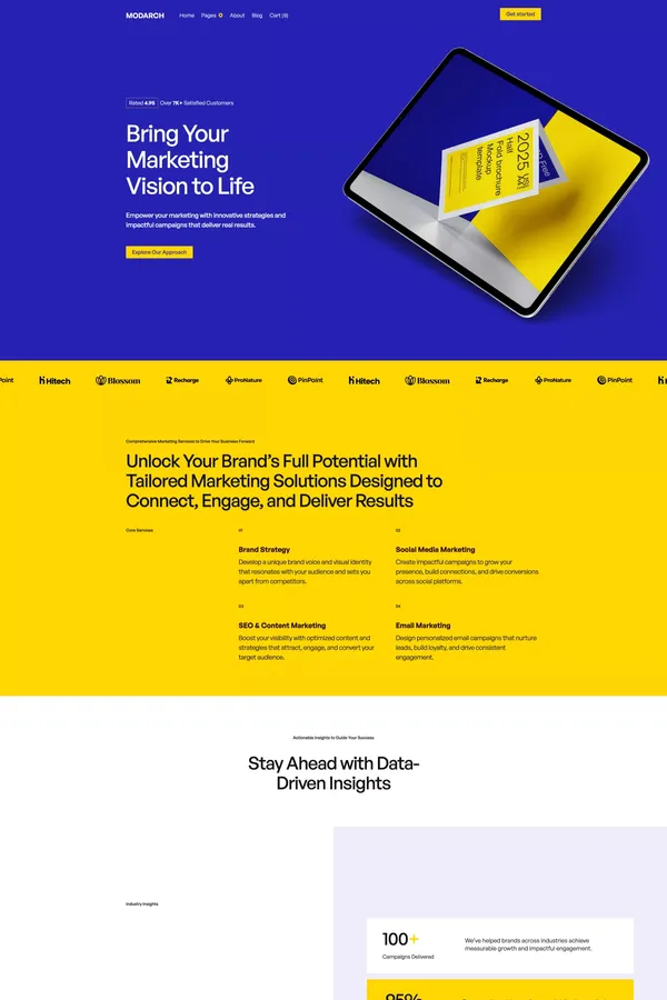 Modarch Website Page Template for Webflow
