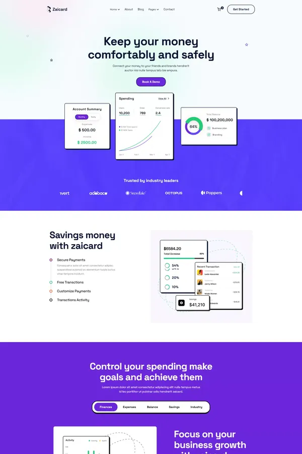 Zaicard - Webflow Saas Template | Flowzai
