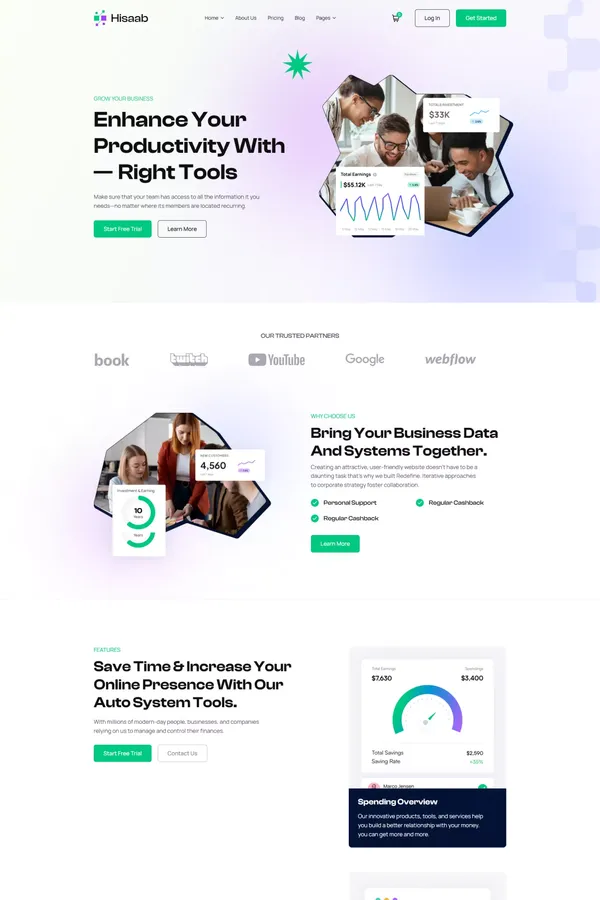 Hisaab - Webflow Saas Template | Flowzai