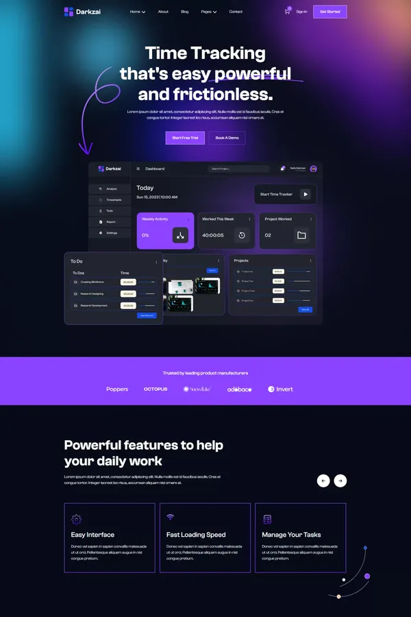 Darkzai - Webflow Saas Template | Flowzai