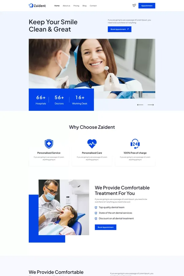 Zaident - Webflow Dentist Template | Flowzai
