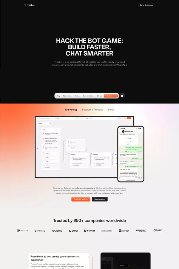 Typebot - Landing design inspiration
