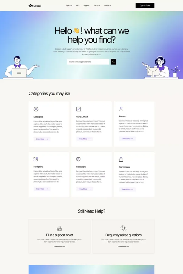 Doczai - Documentation Webflow Template | Flowzai
