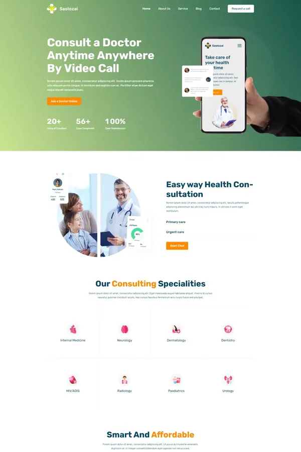 Sastozai - Webflow Health Template | Flowzai