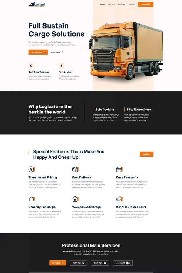 Logizai - Transport Webflow Template | Flowzai