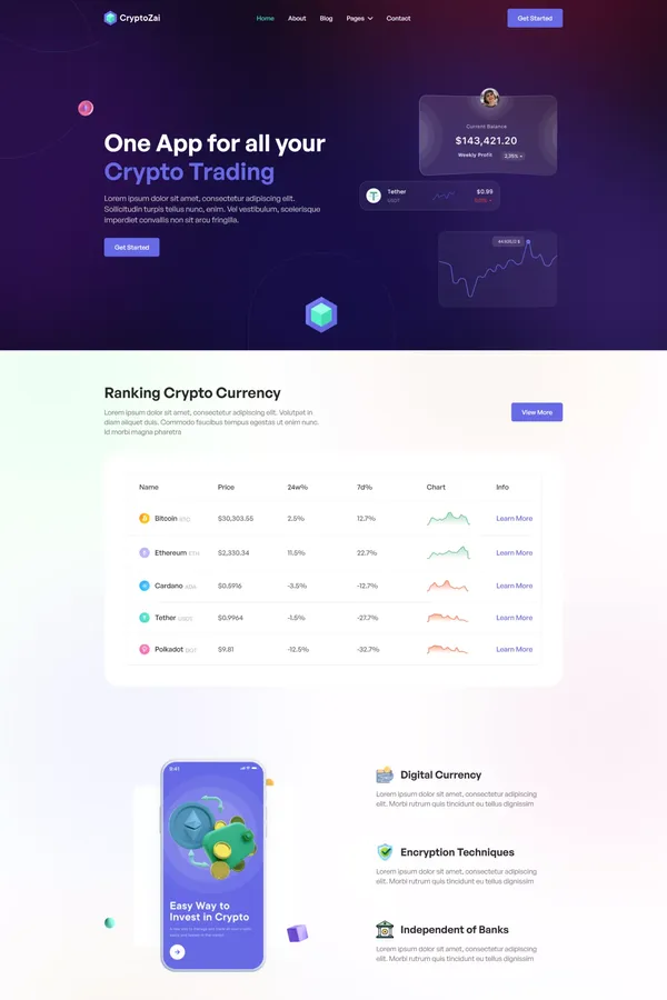 Cryptozai - Webflow App Template | Flowzai