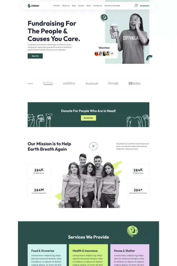 Zaidan - Webflow Charity Template | Flowzai