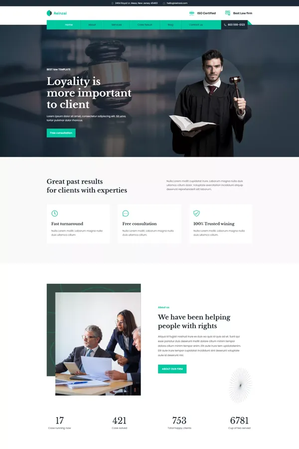Aeinzai - Webflow Law Firm Template | Flowzai