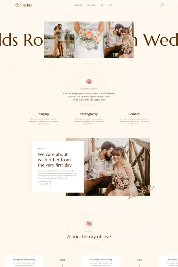 Shadizai - Wedding Webflow Template | Flowzai