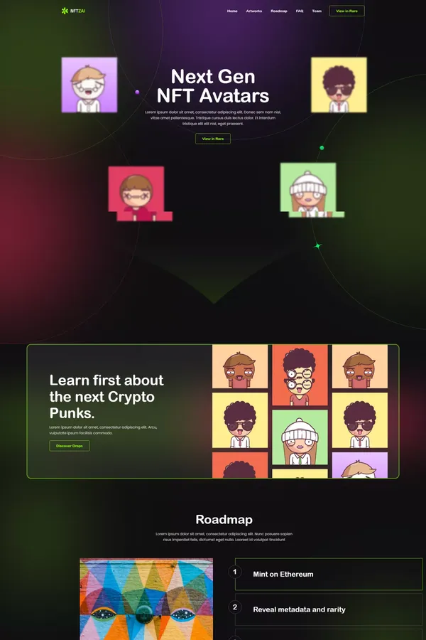 NFTZAI - Webflow NFT Template | Flowzai