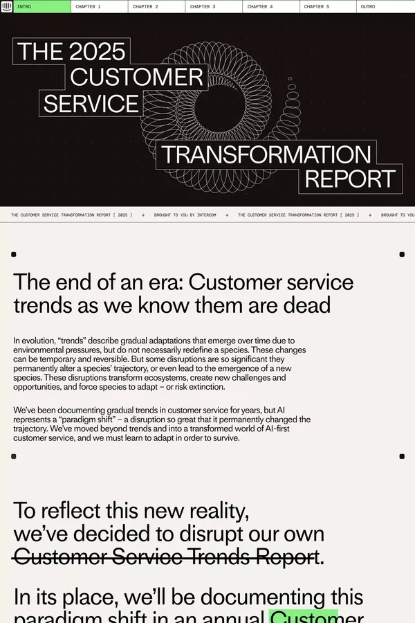 CS Transformation Report by Intercom - Other design inspiration
