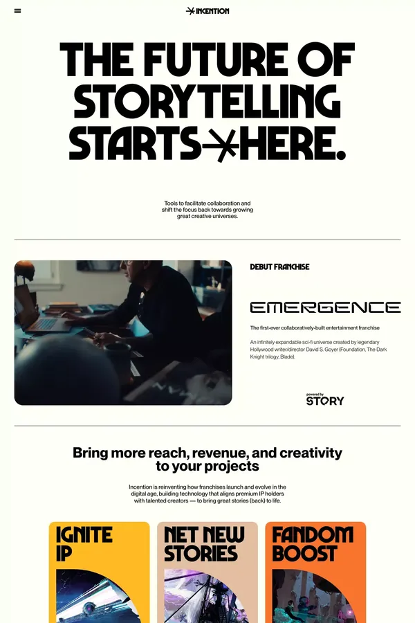 Incention - Landing design inspiration