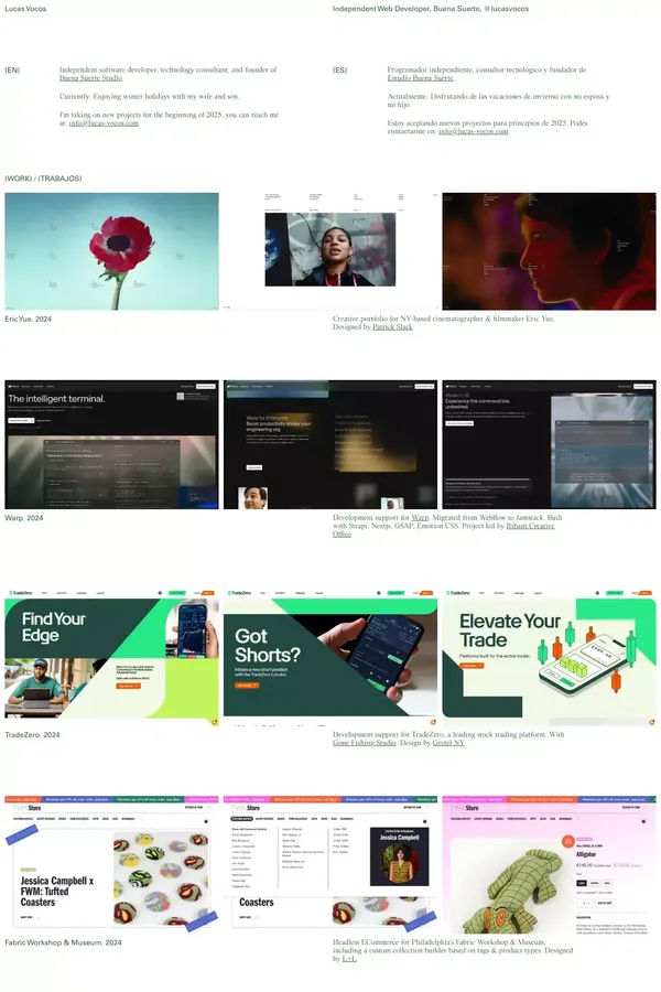 Lucas Vocos - Portfolio design inspiration