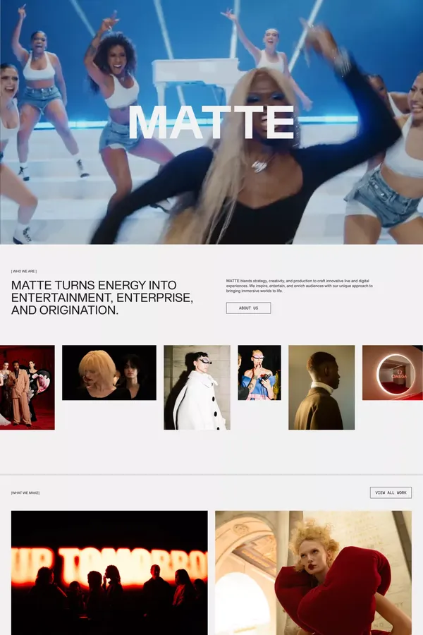 Creative Strategy Production | MATTE Projects - Portfolio design inspiration
