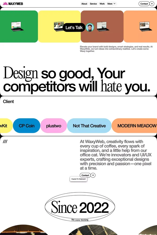 WaxyWeb - Portfolio design inspiration