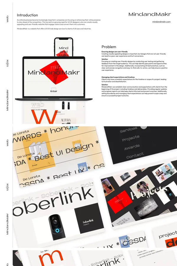 MindandMakr | UI/UX | Web | Product - Portfolio design inspiration