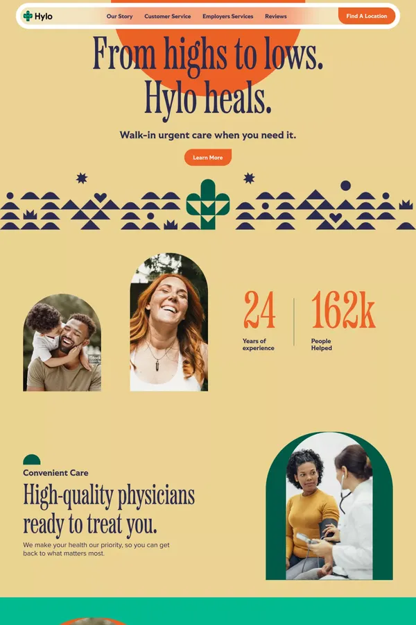 Hylo Urgent Care - Product page design inspiration