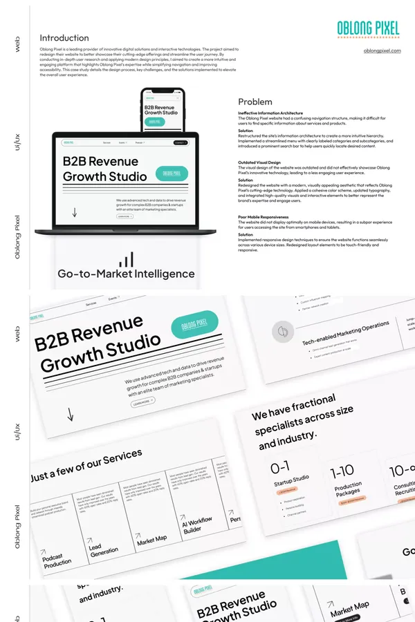 Oblong Pixel - B2B Revenue Growth Studio - Product page design inspiration