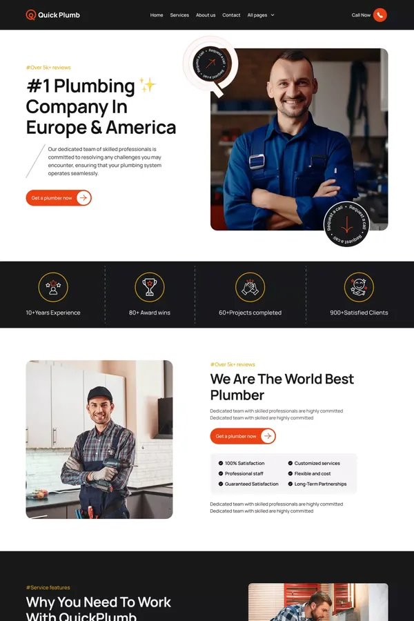 QuickPlumber â Plumbing Services Website Template