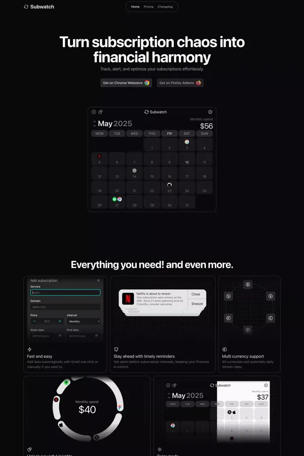 Subwatch - Landing design inspiration