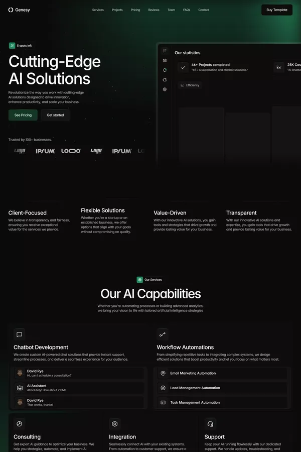 Genesy - Framer Template for AI Agency