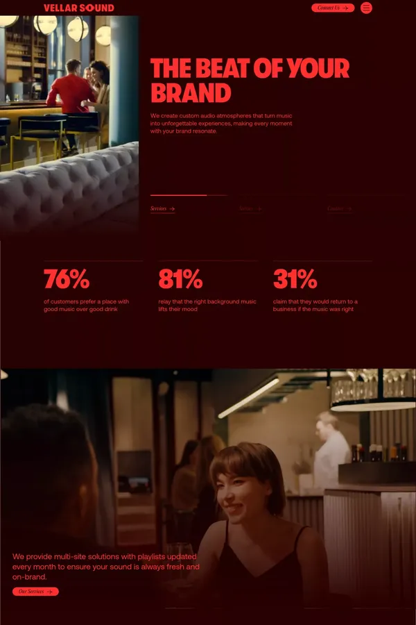 Vellar Sound | The Beat of Your Brand - Landing design inspiration