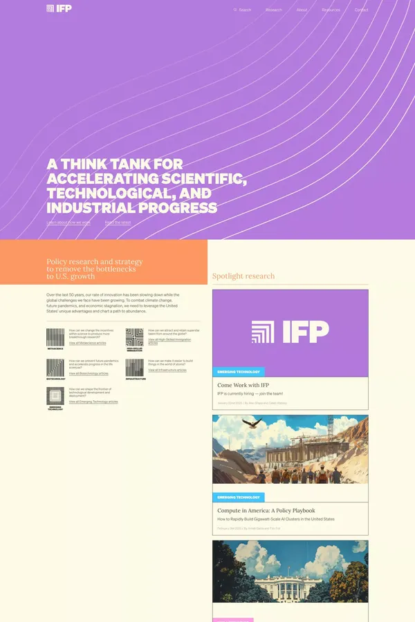 Institute for Progress (IFP) - Other design inspiration