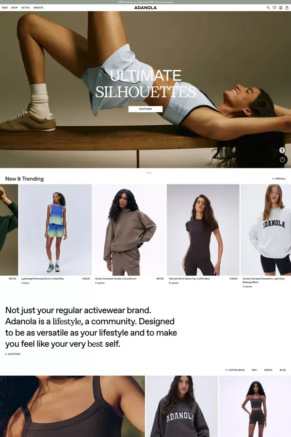 Adanola - Ecommerce design inspiration