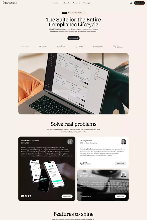 Bits Technology - Landing design inspiration