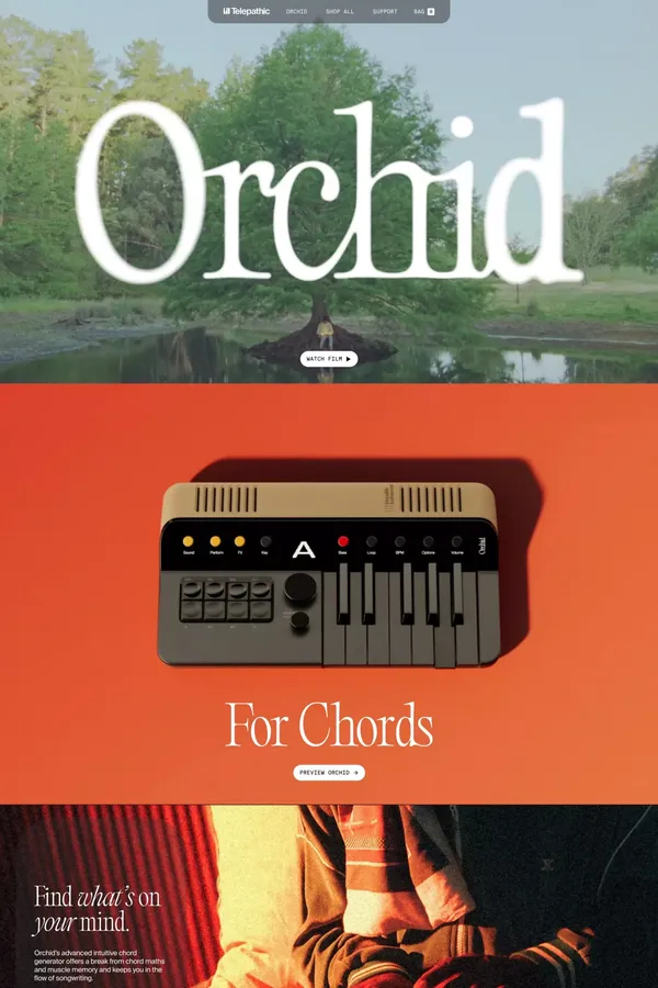 Telepathic Instruments - Landing design inspiration