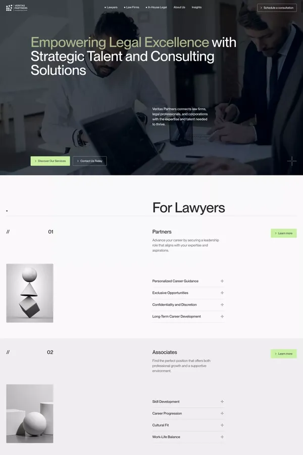Veritas Partners - Empowering Legal Excellence - Landing design inspiration