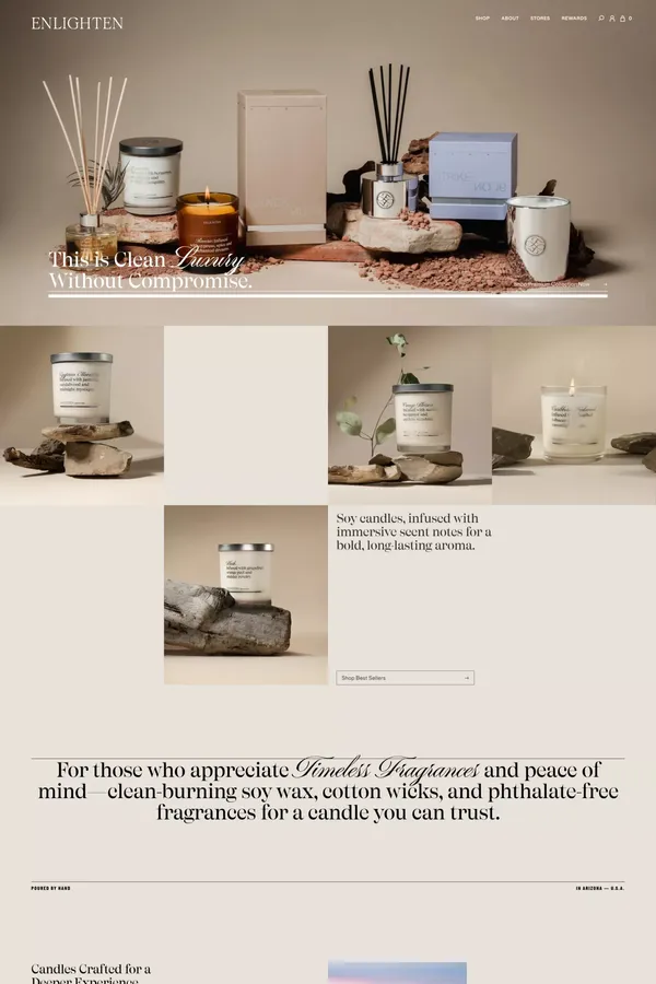 Enlighten Candles - Desert Inspired Serenity for the Senses – ENLIGHTEN CANDLES - Ecommerce design inspiration