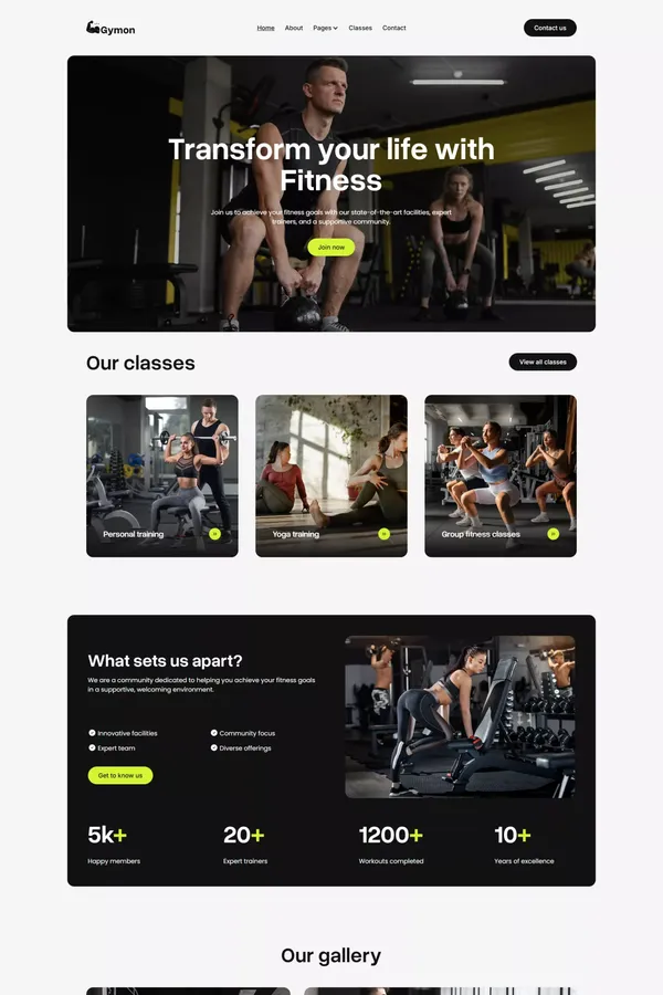 Gymon - Webflow Ecommerce website template