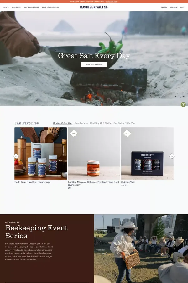 Jacobsen Salt Co. | American Made Finishing Salt - Ecommerce design inspiration